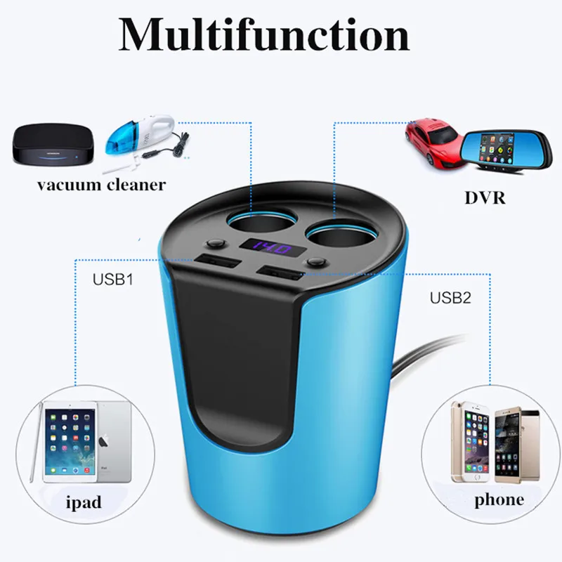 Автомобильное зарядное устройство с двумя USB портами 12 24 В 3 1 А|adaptor mains|adaptor ukadaptor