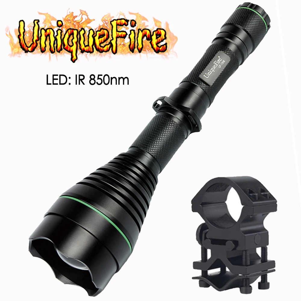 UniqueFire 1508 IR 850NM светодиодный зум 3 режима регулируемый фонарик 50 мм выпуклая линза