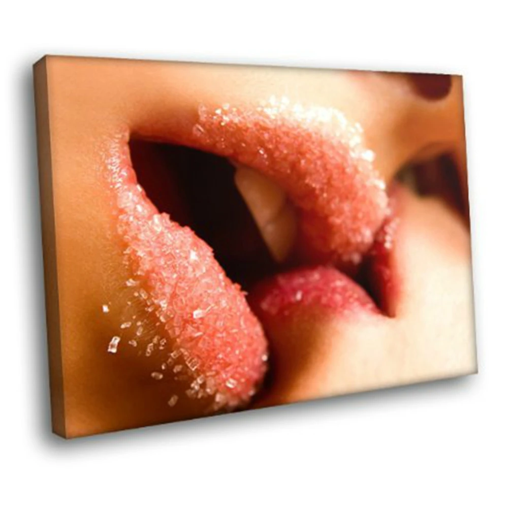 Картина Kiss Sugar Lips Для лесбийских влюбленных печать на холсте сексуальная женская