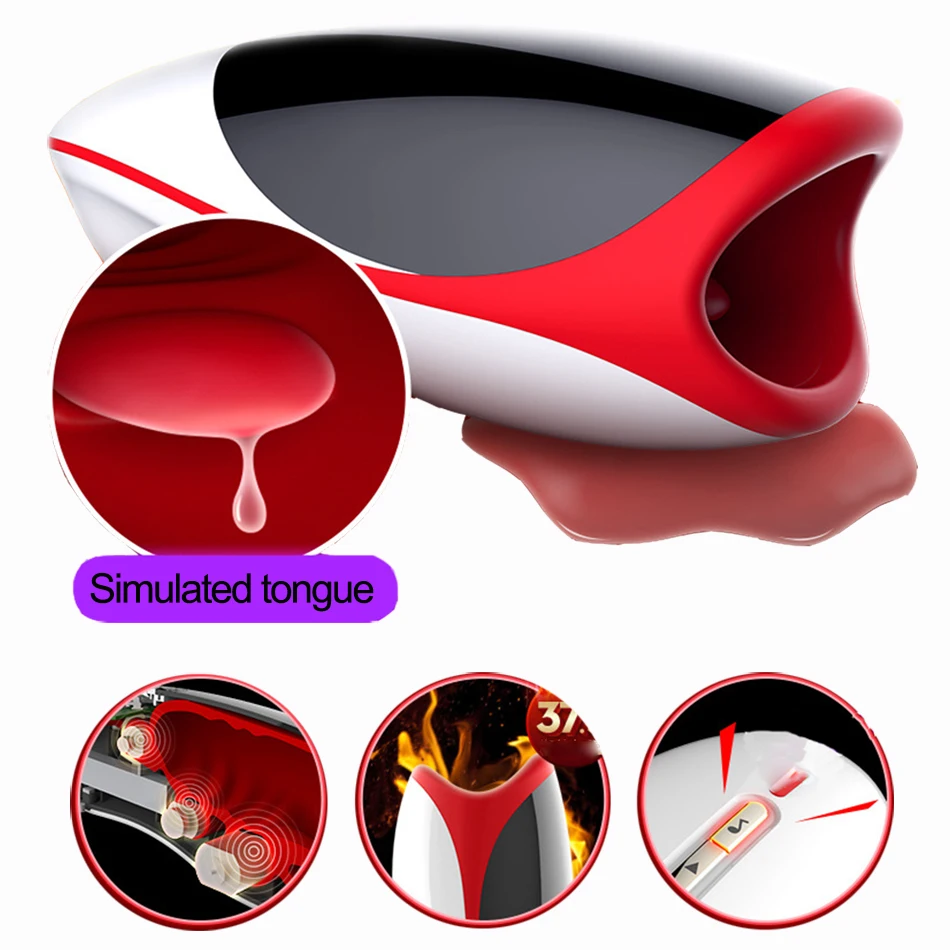 Desire Red Lips Интеллектуальный нагревающий кричащий Мужской мастурбатор G spot