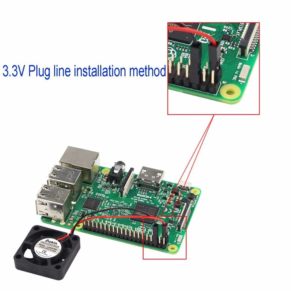 5V 3 V 0.2A охлаждающий вентилятор для Raspberry Pi Модель B +/Raspberry 2/Raspberry с