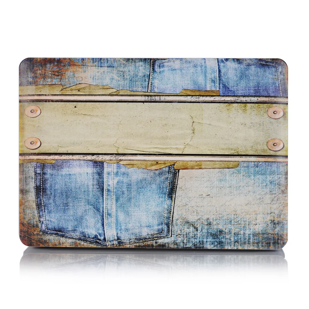 Джинсовые узорчатые чехлы для ноутбука Apple MacBook Air Pro Retina 11 12 13 15 New &quotЖесткий чехол