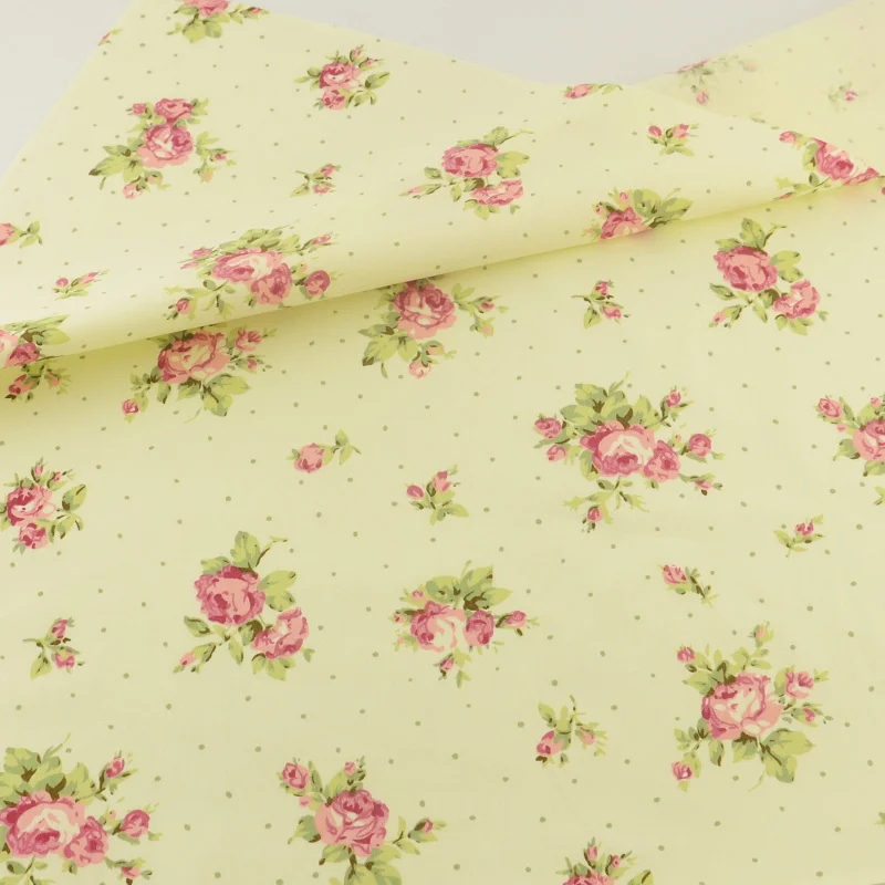 Rose Floral Cotton Fabric Patchwork Quilting Sewing Cloth Craft Bedding Decoration Teramila Fabrics Tissue Clothing Home Textile|fabric tissue|sewing