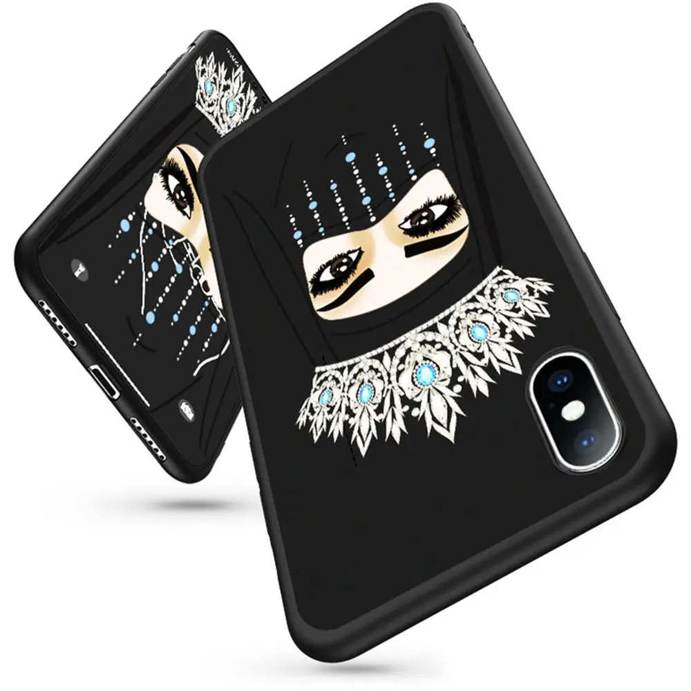 Moskado Роскошный корона девушка глаза королева чехол для телефона для iPhone 6 6s 7 8 Plus 5S SE X XR XS Max Мягкая силиконовая задняя крышка черный корпус