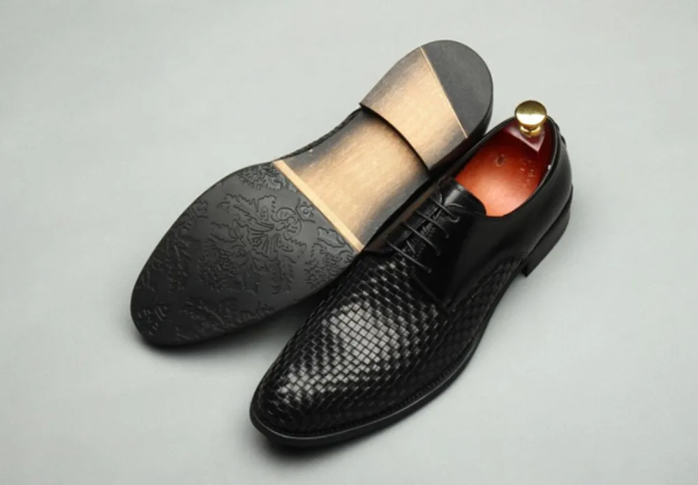 Knitted Cow Leather Mens Fashion Handmade Italy Shoes 2018 New High Quality Wedding Dress Shoes Sapatos Mujers Design Shoes
