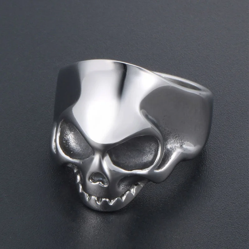 Моторный Байкер Lucky Skull кольцо 316L из нержавеющей стали для мужчин мальчиков