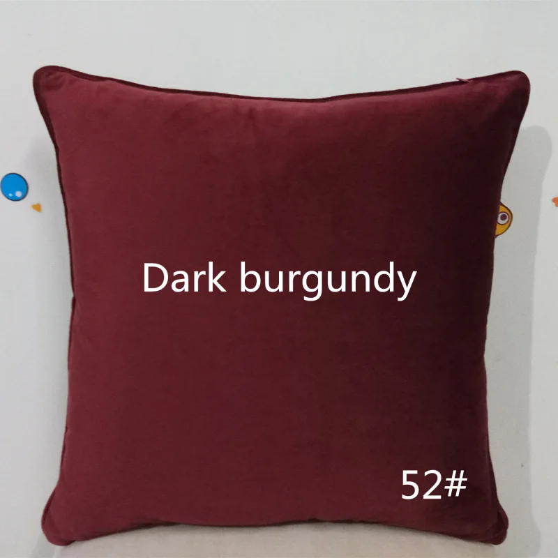Dark Burgundy No. 52 Модный мягкий Чехол на подушку, Бархатный Чехол на подушку для гостиной, дивана 45*45, кресло, кровать, домашний декор, домашний декор, 30, 50, 60 - Цвет: Dark Burgundy No. 52