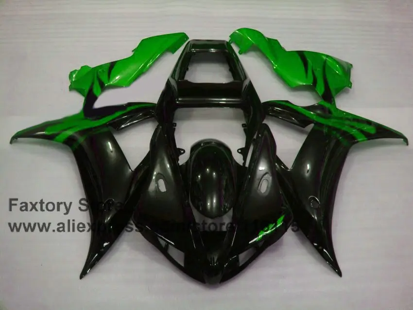 

Motorcycle factory ABS Full injection fairings kit for YAMAHA 2002 YZF R1 2003 R1 02 03 black green fairing set
