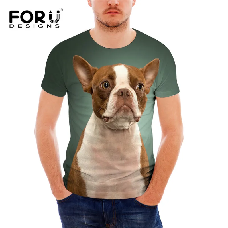 FORUDESIGNS/футболка с принтом немецкой овчарки, мужская летняя футболка с круглым вырезом, черная Повседневная дышащая мужская футболка с коротким рукавом - Цвет: H165CF