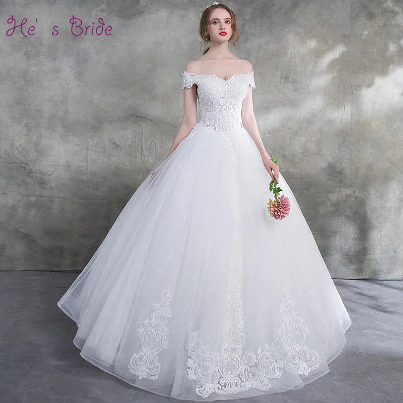 Женское кружевное свадебное платье It's Bride элегантное бальное до пола с вырезом