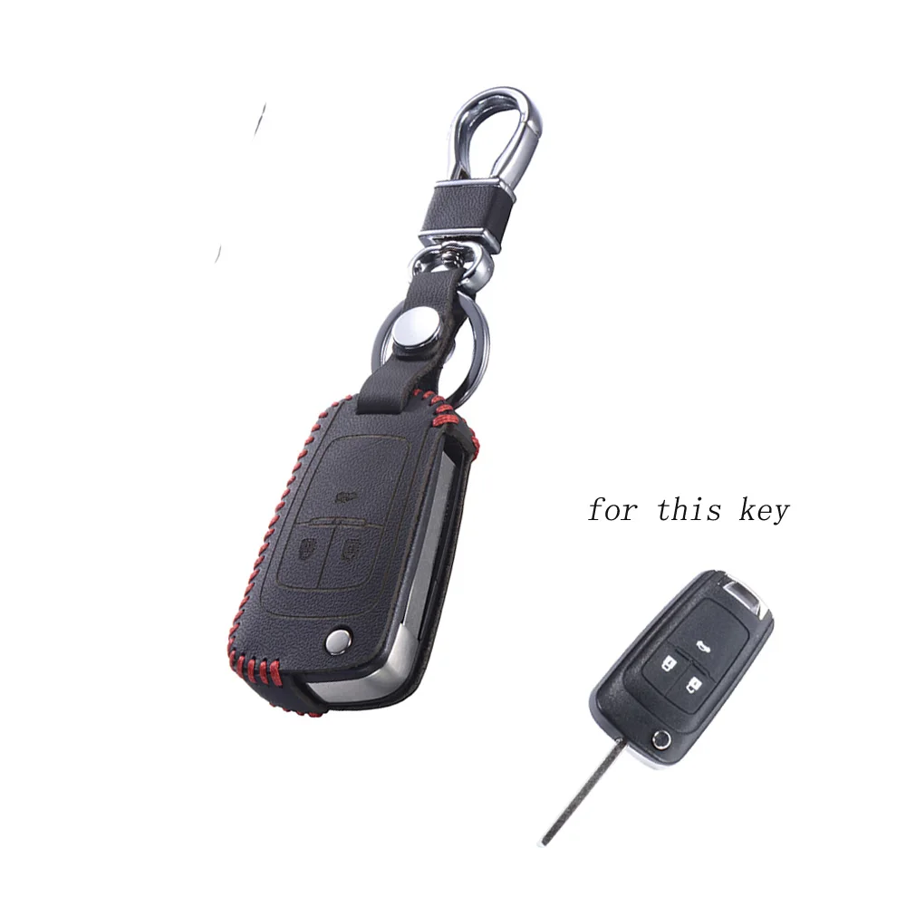 red Чехол для ключей из натуральной кожи для Vauxhall Opel Corsa Antara Meriva Zafira Insignia Mokka Chevrolet Trax Cruze Aveo Keybag Sleeve - Название цвета: red