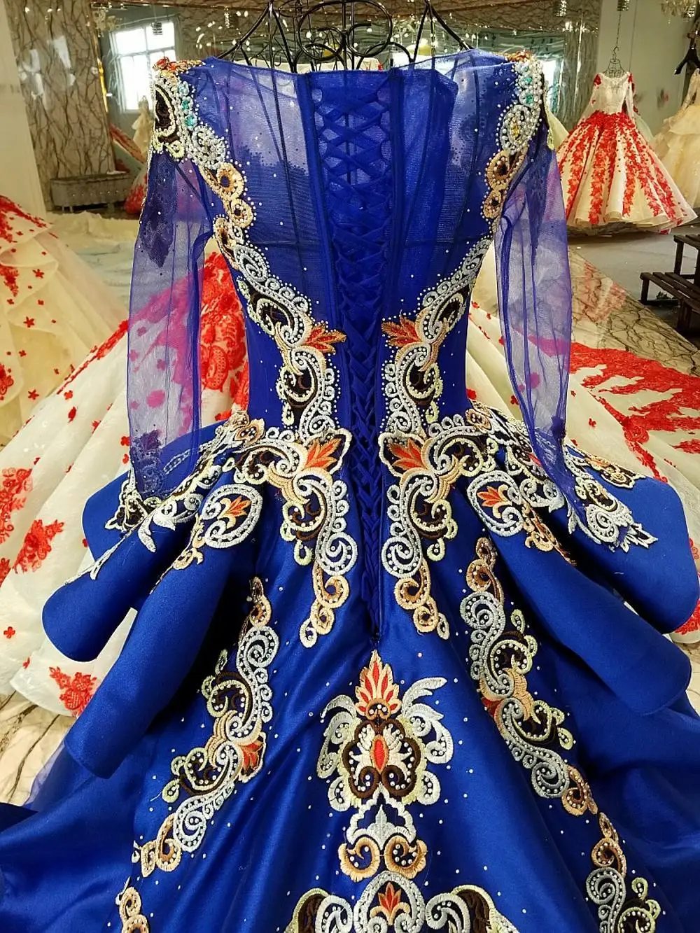 Вечернее платье Vestido Longo De Festa милое с корсетом сзади ТРАПЕЦИЕВИДНОЕ фатиновое