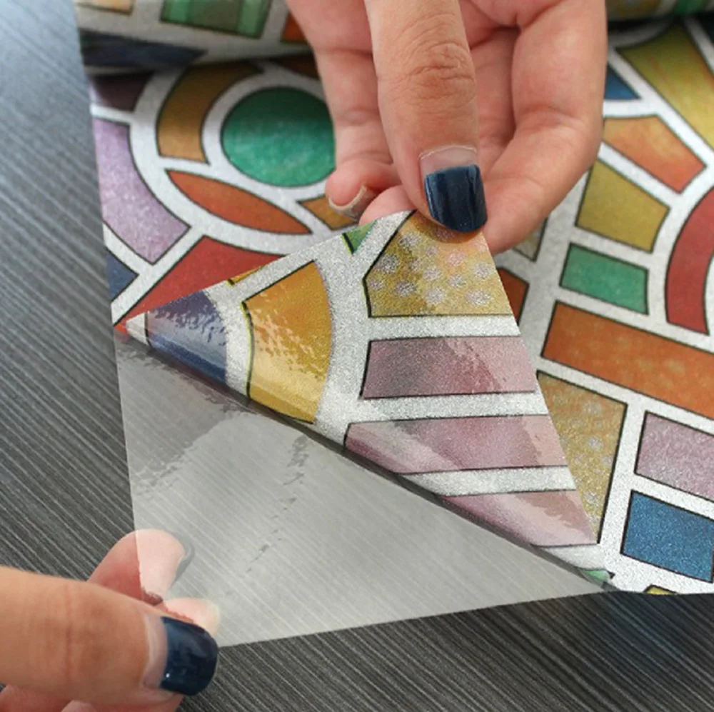 5 м ретро цветные узоры непрозрачные матовые оконные пленки виниловые