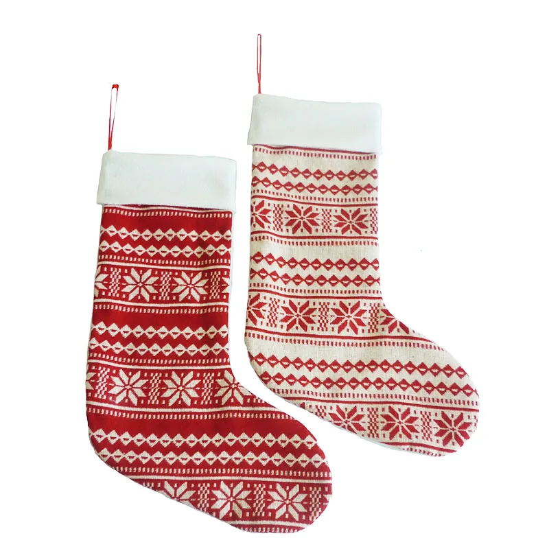 1 шт. льняные рождественские чулки носки Санта Клауса Мешковина Подарочный