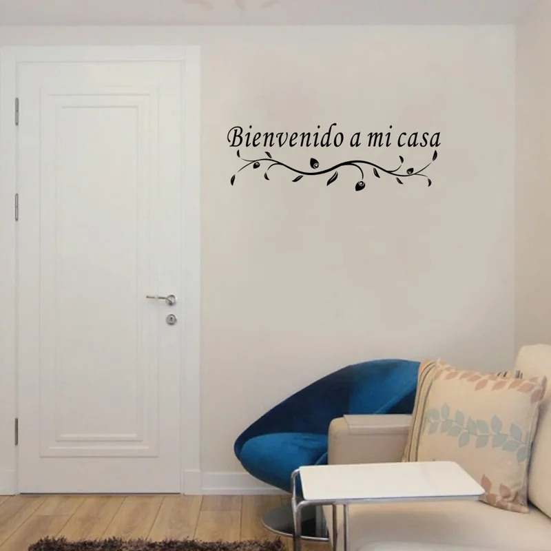 Испанская Настенная Наклейка Bienvenido a mi casa для украшения дома гостиной виниловая