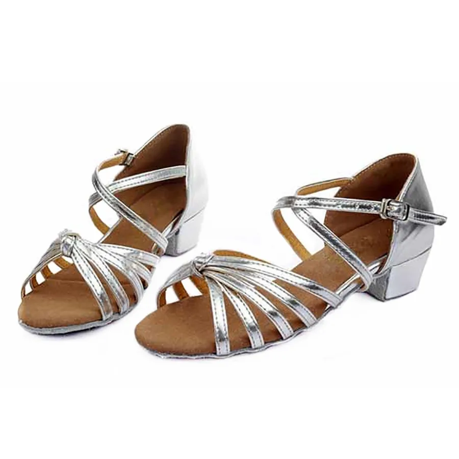 

Golden Silver Brown Beige Satin Tango Latin Dance Shoes For Girls Woman Zapatos Salsa Mujer 602 Free Shipping