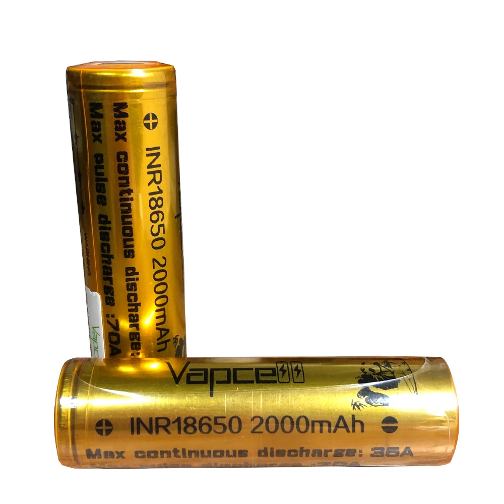 1 шт. Vapcell INR 18650 2000 мач 35A максимальный разряд 70A перезаряжаемая батарея с высоким