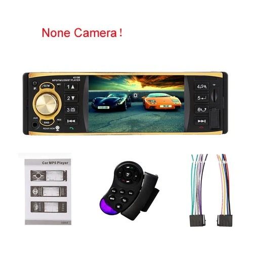 Radio Only Podofo Авторадио 4019B 1 din автомагнитола аудио стерео плеер FM Bluetooth Камера заднего вида usb aux рулевое колесо дистанционное управление - Цвет: Radio Only
