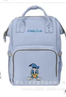 Розовая сумка для подгузников disney, рюкзак для беременных, сумка для детских подгузников, водонепроницаемая коляска, большая, полная, милая, с вышивкой, Минни, Микки - Цвет: 1