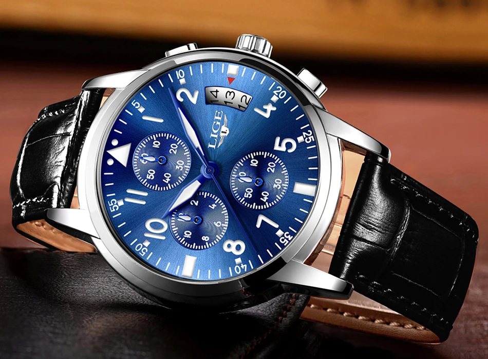 LIGE мужские часы Reloj Hombre Топ бренд класса люкс Модные Бизнес Кварцевые Спортивные полностью стальные водонепроницаемые черные часы Relogio Masculino