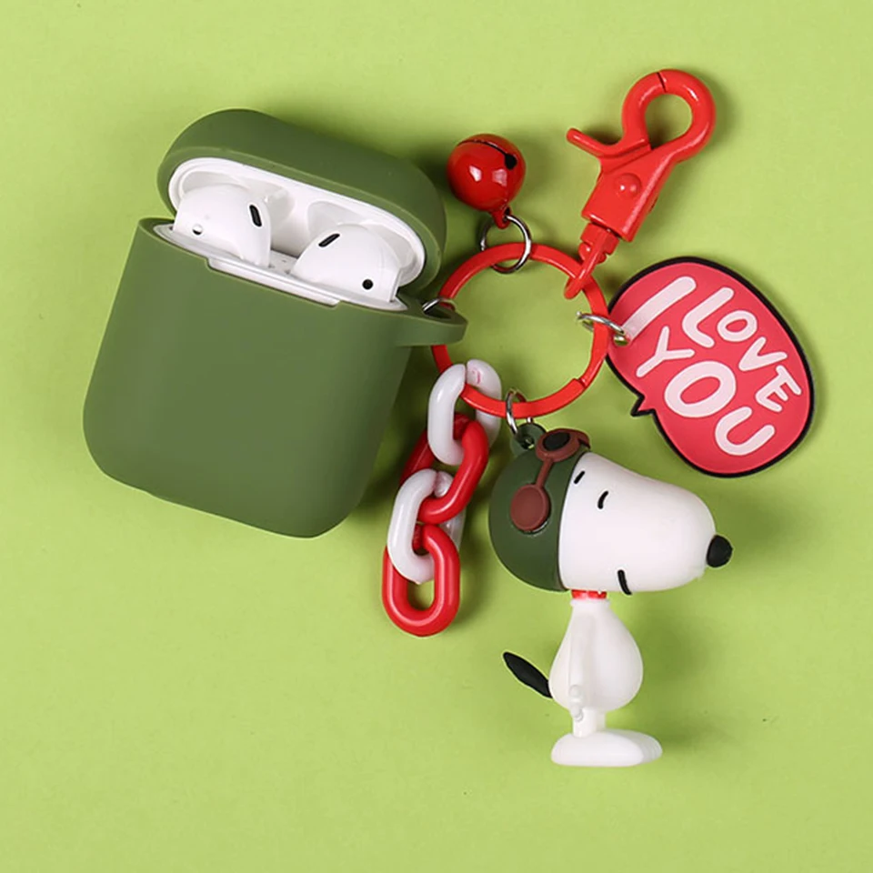 Силиконовый чехол с милой собачкой для Apple Airpods, аксессуары для беспроводных наушников Bluetooth, 1, 2, чехол, гарнитура, наушники, защитный чехол, сумка
