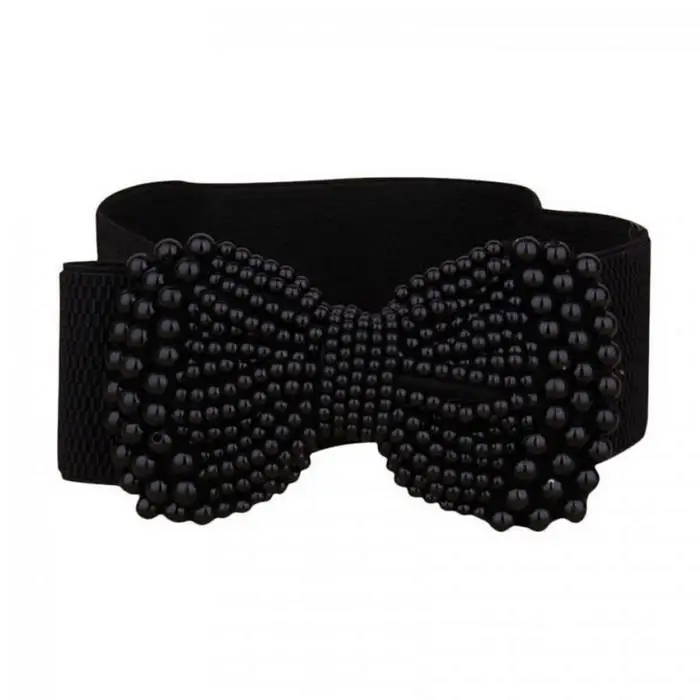 Для женщин мода имитация жемчуг лук Strh эластичный широкий Повседневное Твердые