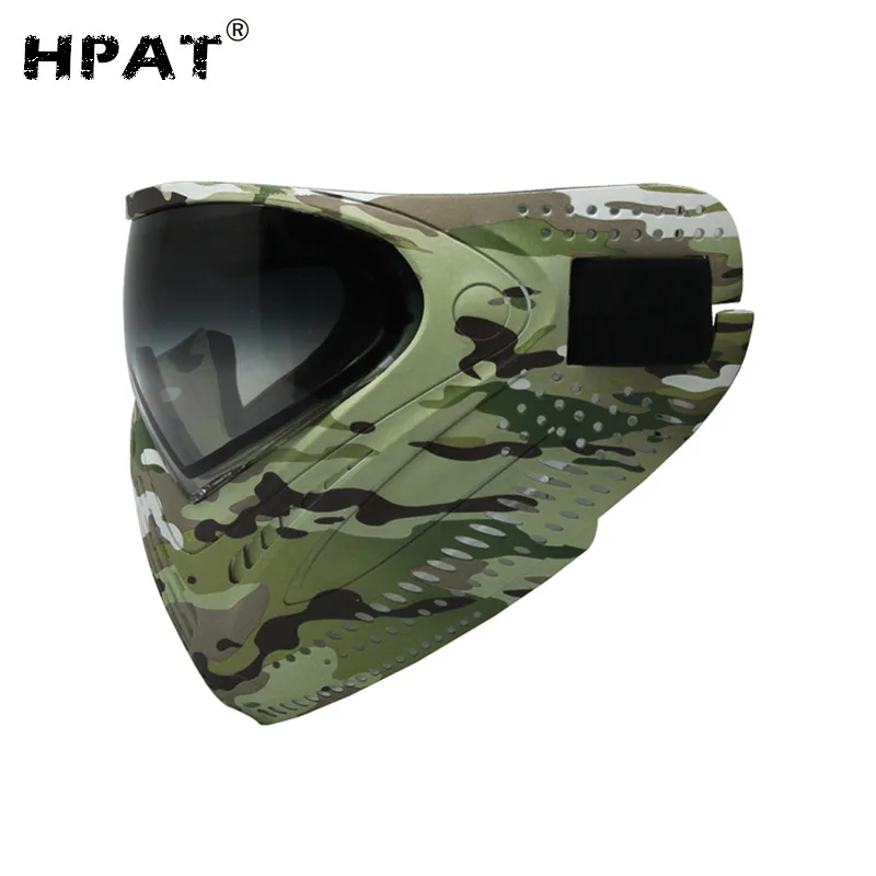 HPAT термальная пейнтбольная маска очки с двойным зеркалом золотые линзы