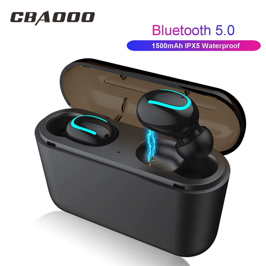 CBAOOO Bluetooth 5,0 наушники TWS водонепроницаемые беспроводные наушники Blutooth гарнитура спортивные наушники игровая гарнитура телефон