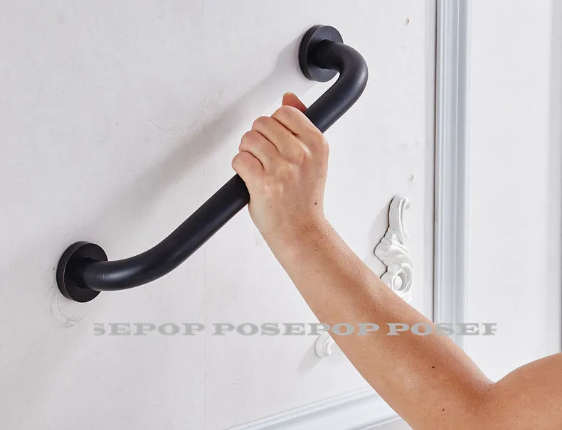 POSEPOP черные латунные банные поручни с ручкой, безопасные душевые ванны, устойчивые для пожилых детей