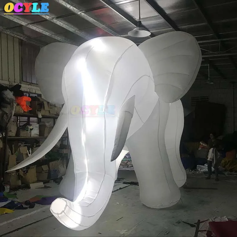 

OCYLE Hot sale LED airblowing style outdoor decoration colorful giant inflatable elephant large animal balloon for advertising