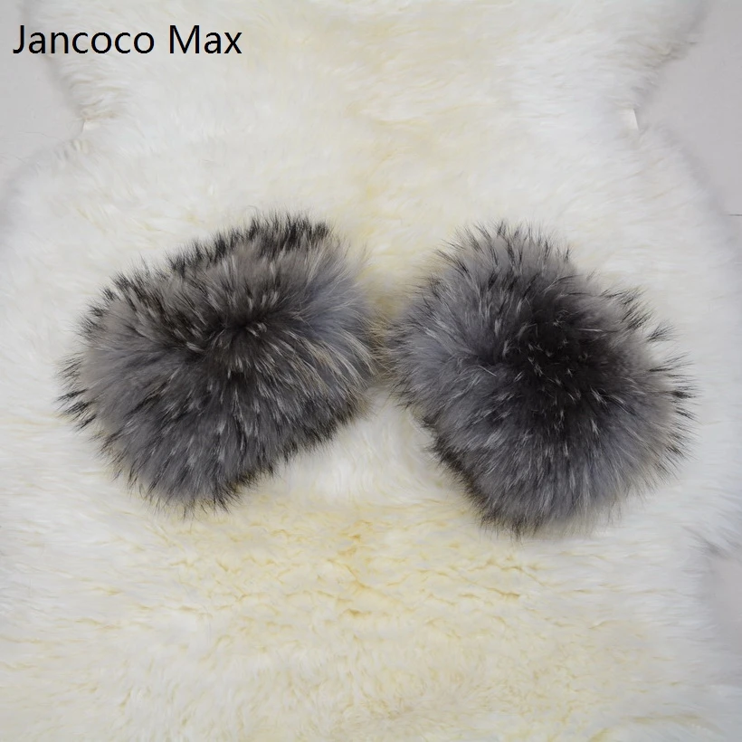 Jancoco Max Женские манжеты с натуральным мехом енота кольцо для курток мода S1405|real