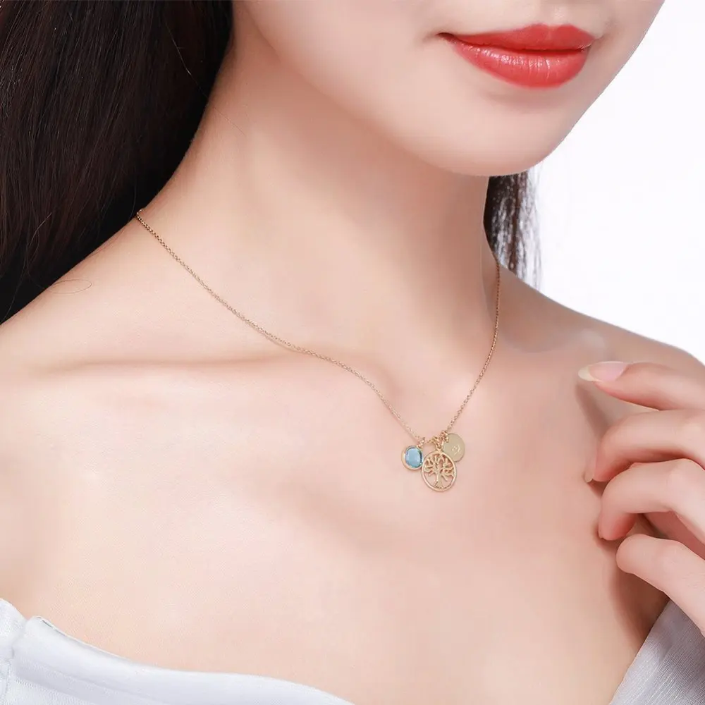 Кулон LEKANI с голубыми кристаллами Swarovski ожерелье кулоном сделай сам модные