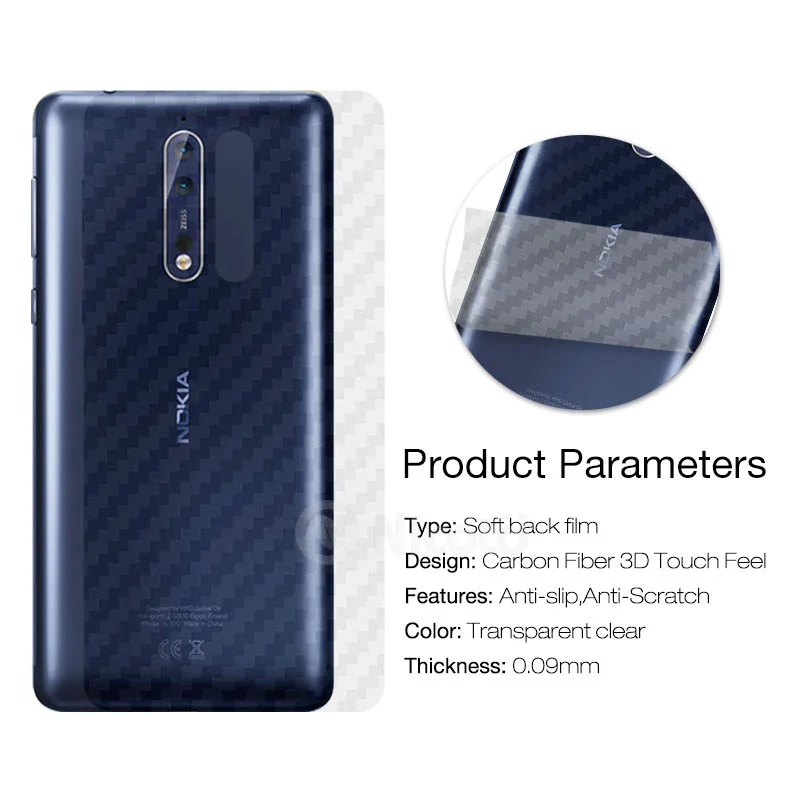3 шт./лот защитная пленка для телефона Nokia 8 Sirocco 7 Plus защита экрана из углеродного