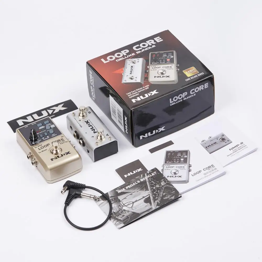 NUX Loop Core Deluxe Stompbox 24 битная педаль петлителя 8 часов записи встроенный 40 барабанов