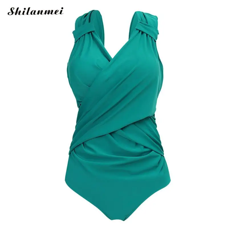 New Arrival one piece swimsuit plus size women Sexy underwire bathing suits Solid Ruffles Women's swimwear large 5XL | Спорт и