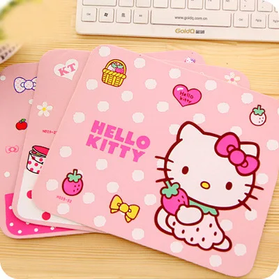 Милый коврик для мыши ноутбука Hello Kitty розовый черный цвет оптовая цена|Коврики мышей| |