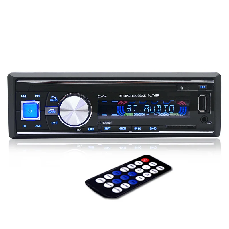 Автомагнитола стереопроигрыватель с Bluetooth AUX MP3 FM/USB/1 Din/пультом дистанционного
