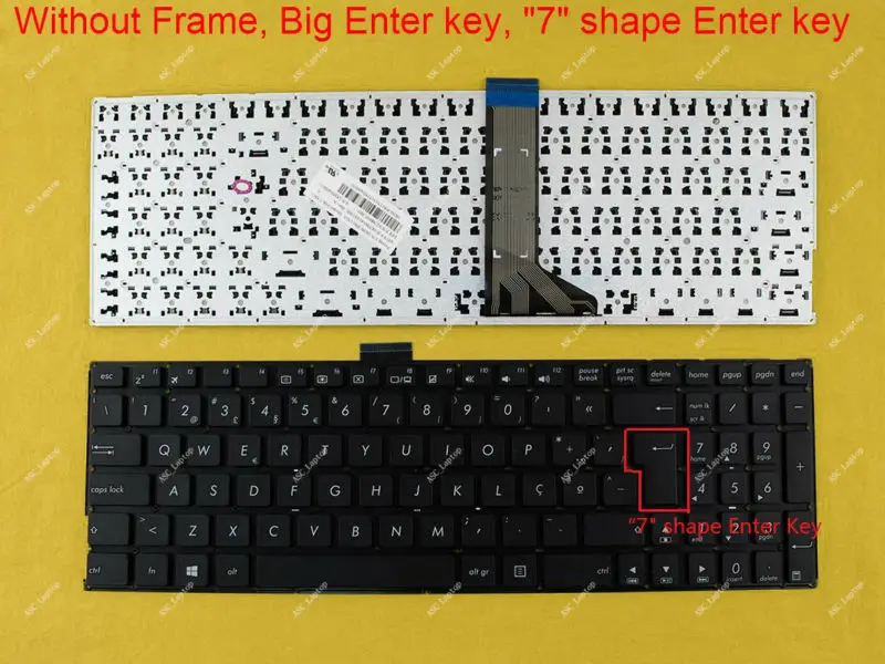 

Новая португальская Клавиатура Teclado PT для ноутбука ASUS VM590Z VM590ZA VM590ZE W509LP W509LD W509LI W509LN без рамки, черная, WIN8