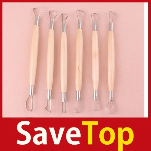 full new [SaveTop] 6Pcs 8&quot Double Ribbon Sculpture Cutter Clay Carving Pottery Hand Tool Craft Set wholesale Latest Style |