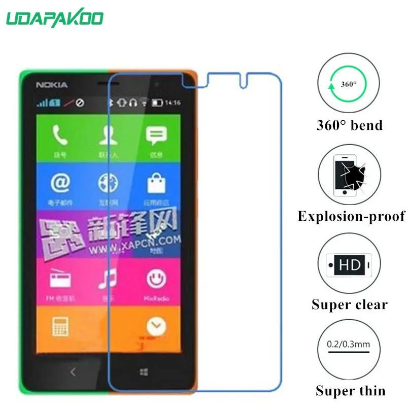 Udapakoo прозрачная закаленная (мягкое стекло) пленка для Nokia X2 Dual SIM Nano
