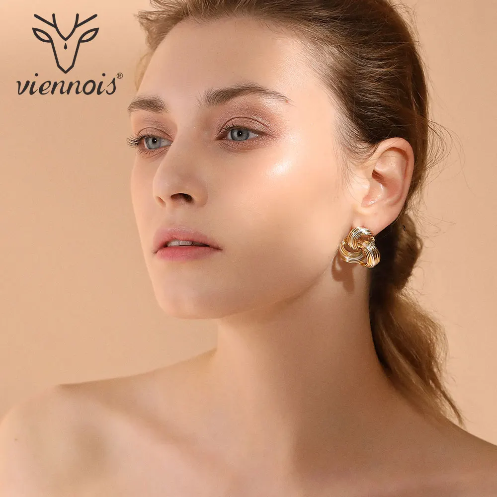 Viennois трендовый узел Французская заколка серьги гвоздики простой дизайн модные