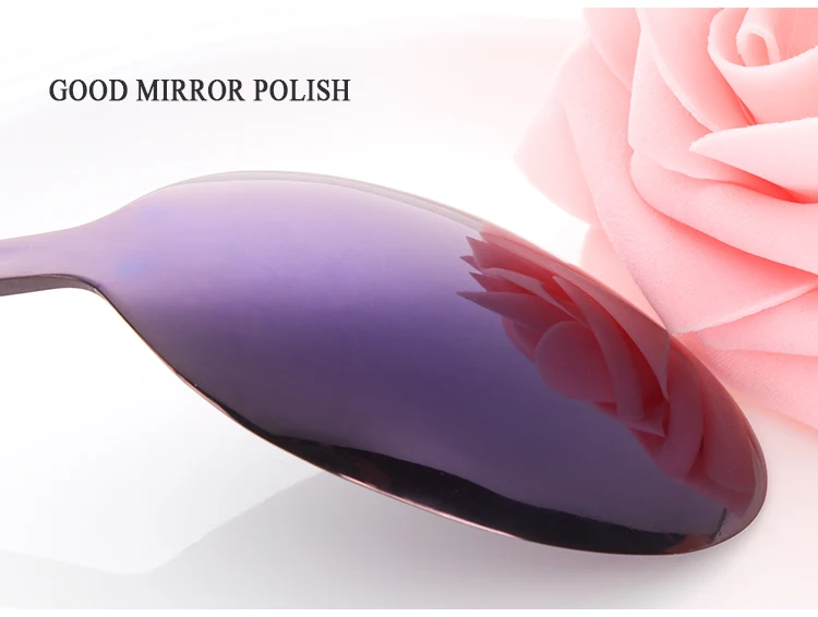 20pcs Western Dinnerware Set Stainless Steel Good Mirror Polishing Purple Plated Metal Dinner Knife Fork Salad Fork Teaspoon Set