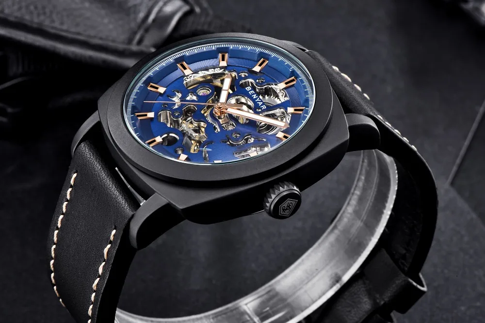 BENYAR Новые автоматические часы со скелетом мужские водонепроницаемые s Tourbillon механические часы Топ бренд Роскошные наручные часы Relogio