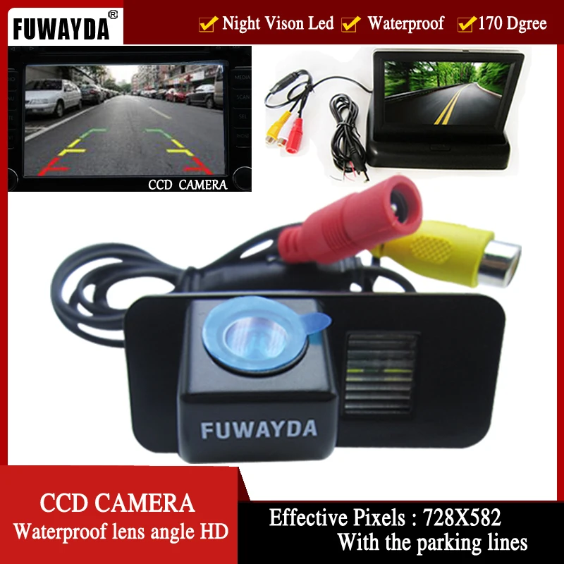 Зеркало заднего вида FUWAYDA с монитором 4 3 &quot+ CCD камерой для Ford Mondeo Fiesta Focus S Max KUGA|rear