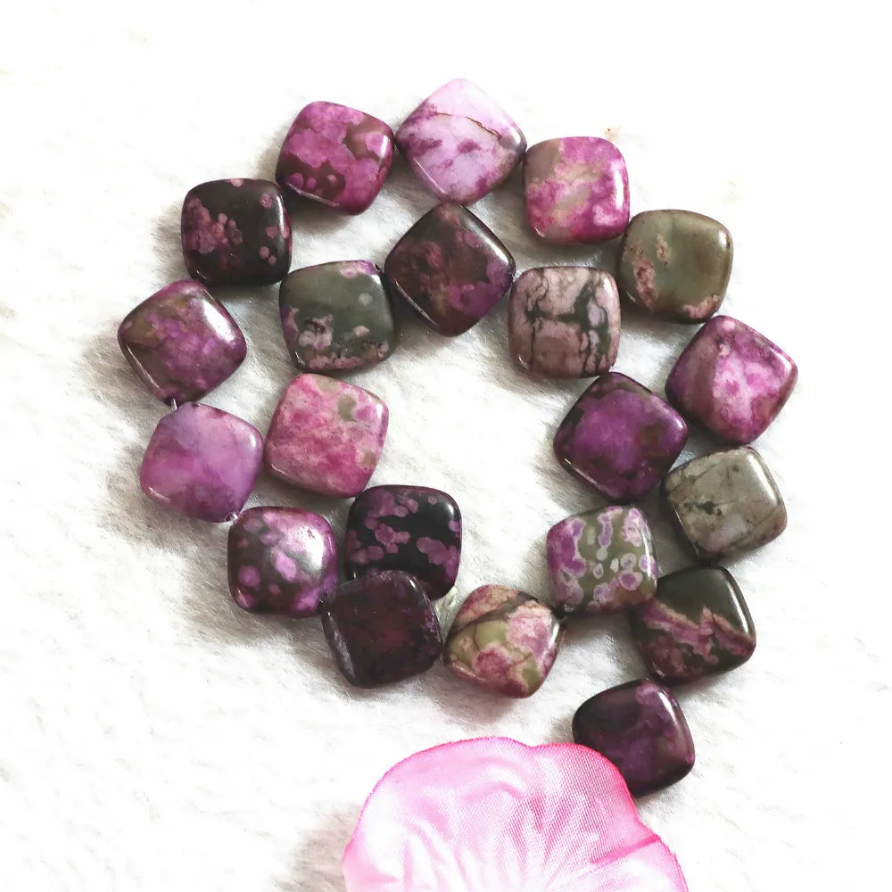 

Роза красная сумасшедшая кружева хризоколла камень 14x14 мм диагональной формы новые украшения Diy Бесплатная доставка свободные бусины 15 дюй...