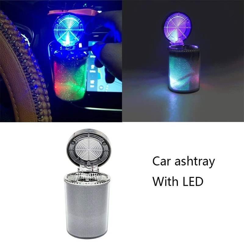 Автомобильный держатель пепельницы со светодиодной подсветкой Портативный