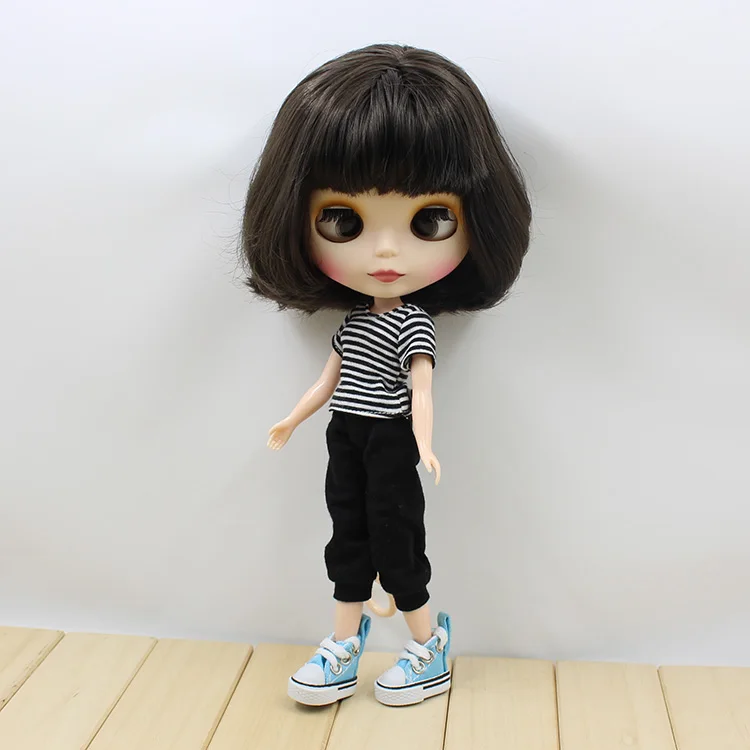 ICY DBS Blyth кукла 1/6 bjd игрушка короткие черные волосы с перекрещивающимися прядями