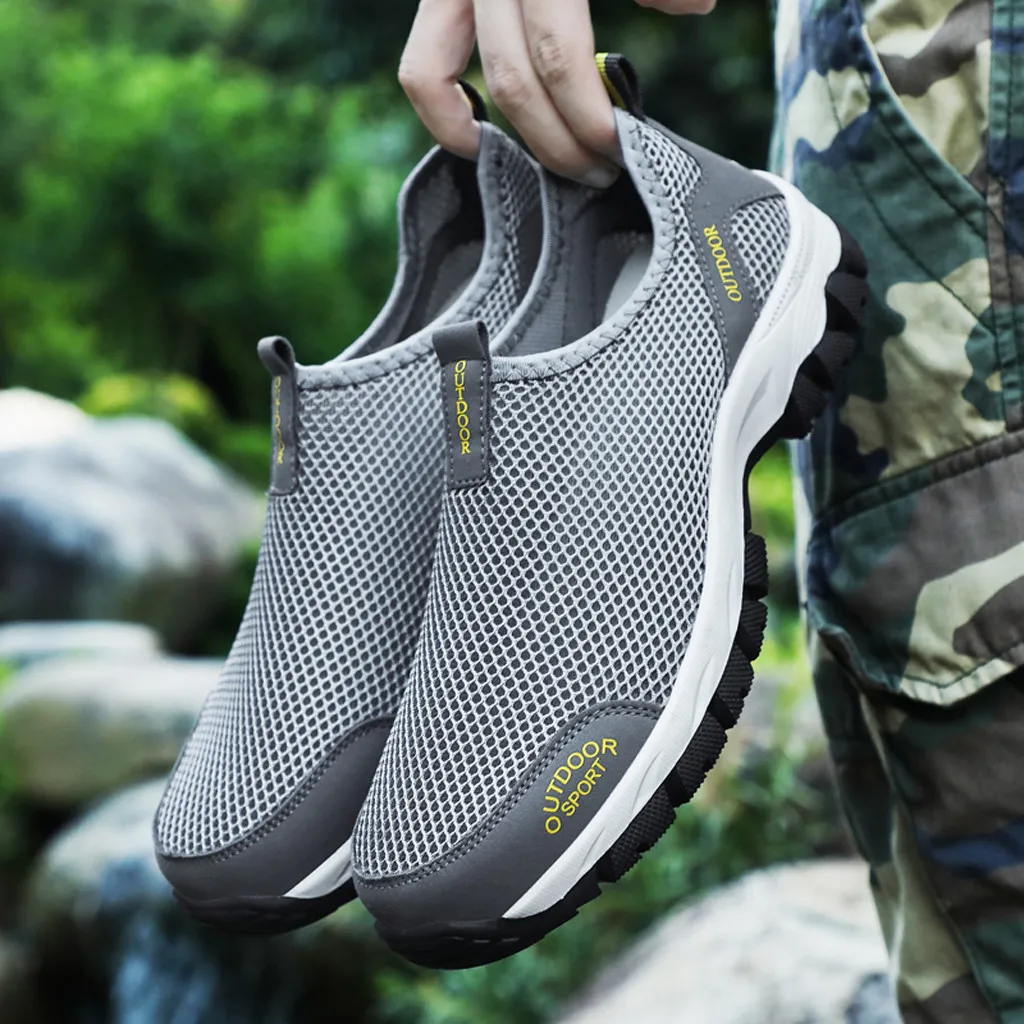 Spring autumn Shoes casual solid Hot Sale Men's Fashion Leisure Climbing shoes Men breathable mesh Running Sport Sneakers