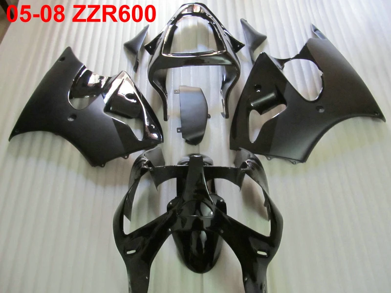 

Injection molded fairing kit for Kawasaki Ninja ZZR600 2005 2006 2007 2008 black fairings ZZR600 05 06 07 08 TW50
