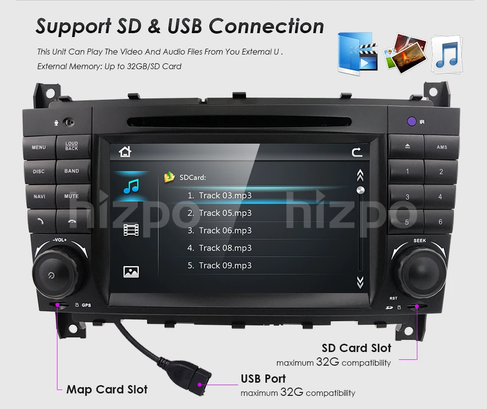 HIZPO 2 DIN автомобильный DVD gps для Mercedes/Benz W203 W209 W219 a-класс A160 c-класс C180 C200 CLK200 Радио Стерео автоаудио мультимедиа